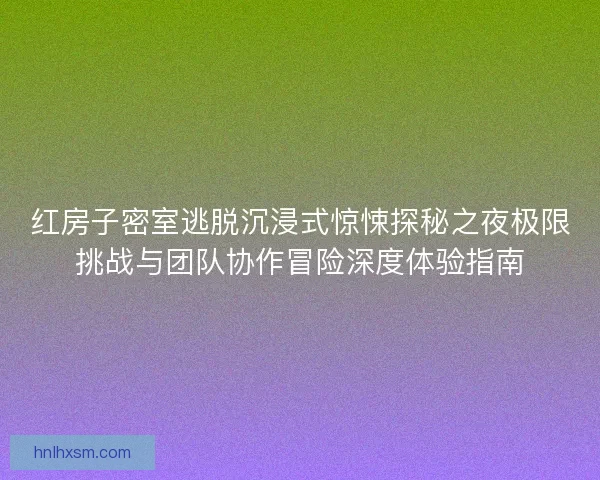 红房子密室逃脱沉浸式惊悚探秘之夜极限挑战与团队协作冒险深度体验指南